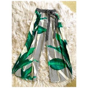 Palm print palazzo pant